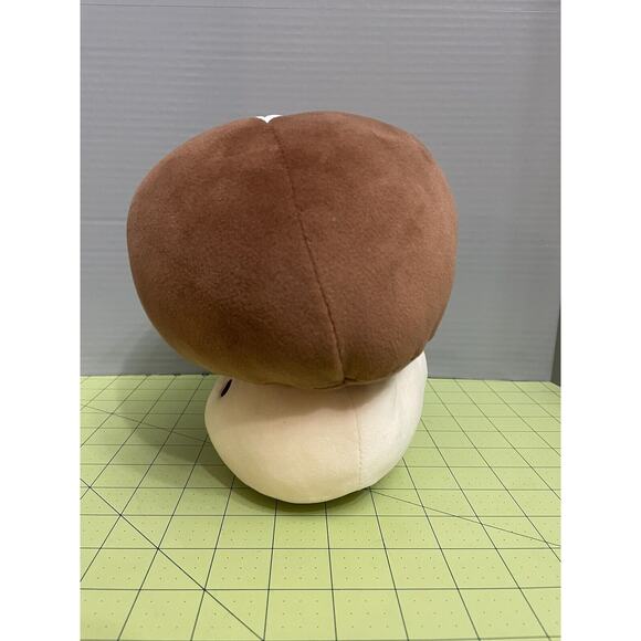 Mushroom Plush Brown Tan Cute Kawaii Face 8”x 8” Pillow Soft Stuffed Toy - Picture 4 of 6